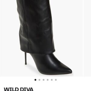 Wild Diva Black Heeled Boots
